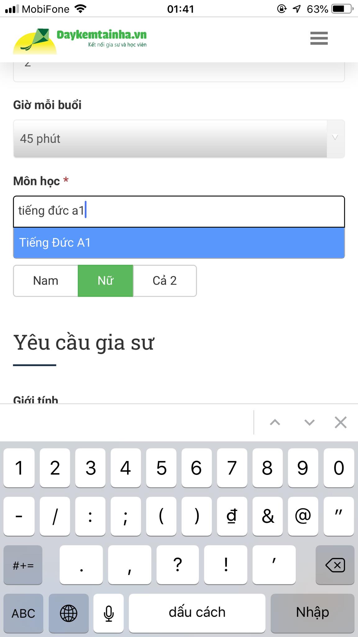 Học phí tiếng Đức A1